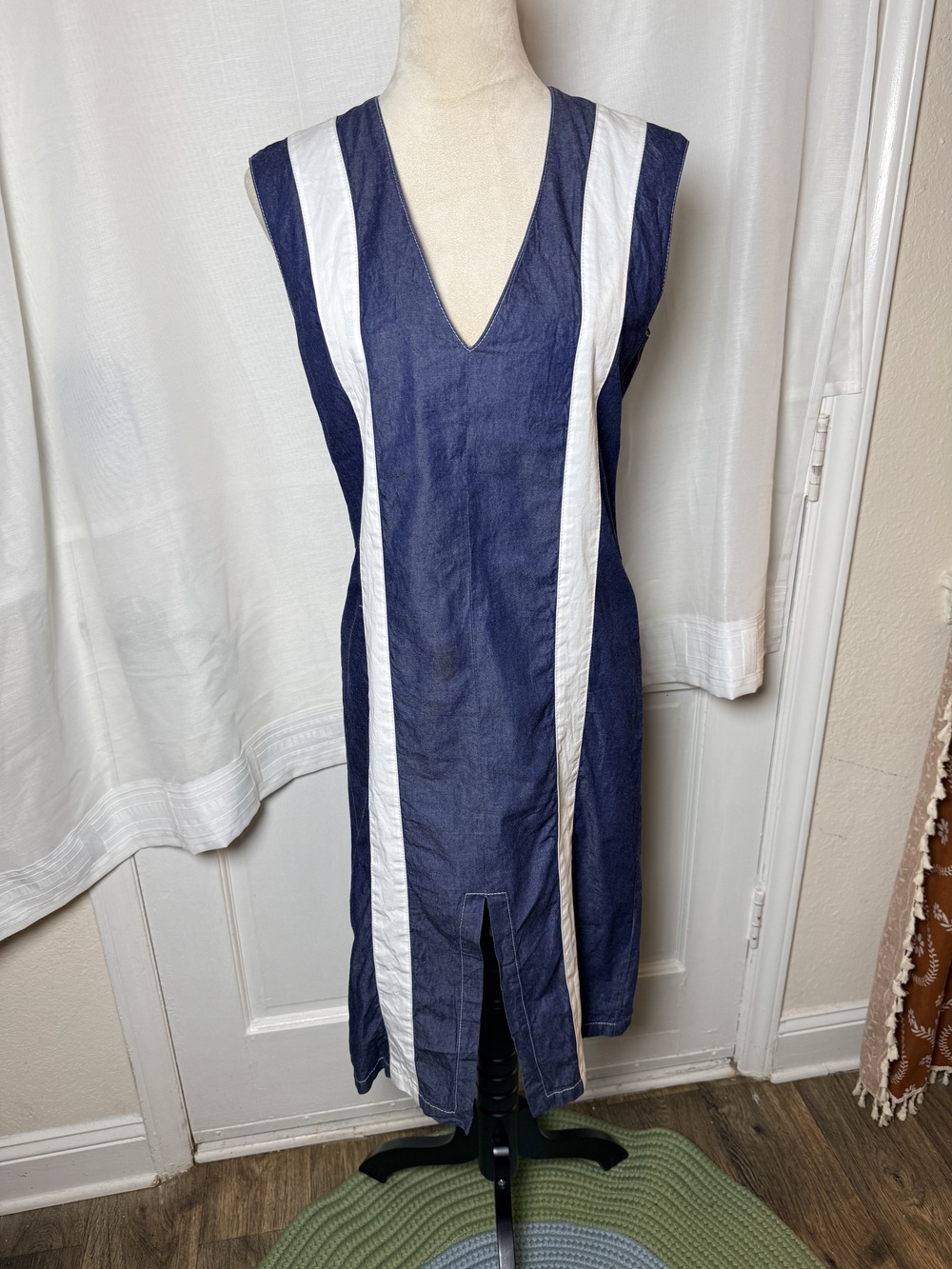 Ji Won Choi x YOOX Cotton Colorblock Dress V-Neck Sleeveless Designer Capsule